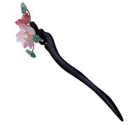 Gogogmee Vintage Chinese Wood Hair Stick for Women Elegant Floral Hairpin for Buns Retro Ancient Style Hair Accessory Delicate Lotus Design Gift for Ladies
