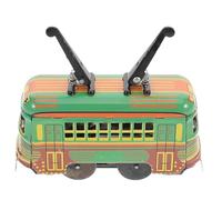 Gogogmee Vintage Die Cast Pull Back Bus for Friction Powered Tinplate City Bus Retro Collectible Trolley Decorative and Play Vehicle for Boys Birthday Party Favor