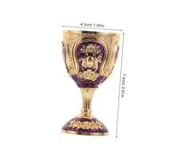 Gogogmee Vintage Embossed Gold Chalice Goblet European Metal Wine Glass with High Stem for Home Bar Party Wedding Ritual Decor Retro Elegant Wine Glass Timeless Centerpiece