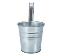 Gogogmee Vintage Iron Hanging Flower Bucket Planter for Garden and Office Decoration, Practical Balcony Flowerpot with Sturdy Silver Metal Material, Simple Pastoral Style Container