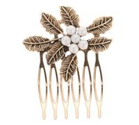 Gogogmee Vintage Leaf Pattern Bridal Hair Comb Alloy Decorative Hair Accessories for Women Wedding Party for Formal Occasions