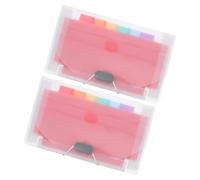 Gogogmee Waterproof Accordion File Organizer 2pcs A6 Mini Expandable Plastic Receipt Holder with 7 Pockets White with Inner Pages for Office and Travel