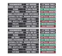 Gogogmee Waterproof PVC Toolbox Labels Stickers, 2 Sheets Industrial Tool Inventory Adhesive Organizational Labels for Tool Chest and Drawer Storage