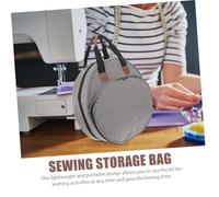 Gogogmee Wear-Resistant Embroidery Tools Pouch with Yarn Outlet and Pockets Portable Sewing Storage Organizer Bag with Reinforced Hand Strap for Crochet Knitting Cross-Stitch Projects