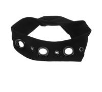 Gogogmee Wide Elastic Punk Hairband with Hollow Eyelet Design Versatile Black Headband for Womens Fashion Dance Party Accessories for Music Festivals Halloween Cosplay and Daily Use