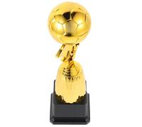 Gogogmee Winner Trophy Props Mini Football Trophy Prize Award with Golden Plastic Soccer Ball Shape, Creative Design, Lightweight Smooth Surface for School Sports Events and Club