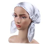 Gogogmee Woman Sleeping Hat Maternal Cap Silk Elastic Hat Full Head Coverage Grey
