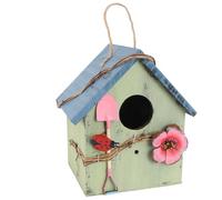Gogogmee Wood Hanging Bird House Outdoor Garden Decor Mini Bird Nest with Wall Mount for Backyard Wildlife Nesting
