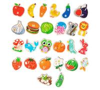 Gogogmee Wooden Alphabet Puzzle for Educational Matching Game with Animal and Fruit Shapes Smooth Safe Wood for Preschool Learning and Fine Motor Skill Development