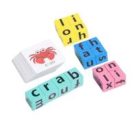 Gogogmee Wooden Alphabet Spelling with Cartoon Word Cards Puzzles for Cognitive Learning Safe Educational Matching Letter Game for and Parent Interaction