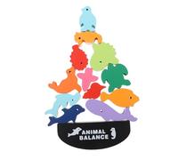 Gogogmee Wooden Animal Balance Blocks Educational Learning Practical Puzzle Plaything for Hand-eye Coordination Development Safe and Lightweight