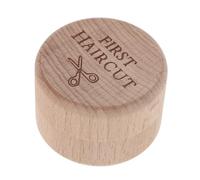 Gogogmee Wooden Baby Keepsake Box for First Haircut and Tooth Storage with Portable Design and Elegant Beige Finish for Baby Shower Or Announcement Memorable Preservation
