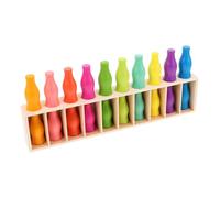 Gogogmee Wooden Color Sorting Cups Educational Montessori Matching for Preschool Learning Hand Eye Coordination Development Cognitive Skill Building Lightweight and Compact for Home and