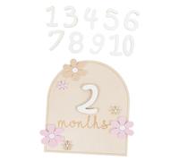 Gogogmee Wooden Commemorative Plaque for Newborn Monthly Milestone Cards Growth Discs for First Year Photos
