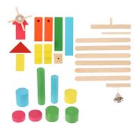 Gogogmee Wooden Domino Blocks for Bright Building Kit with Smooth Safe Non-toxic Finish Enhances Hand-eye Coordination and Cognitive Skills Fall-resistant Design for Play