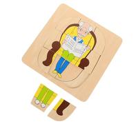 Gogogmee Wooden Educational Puzzle Set for Preschool Montessori Learning with Multicultural Matching Shapes Smooth Surface Early Learning for Creativity Development