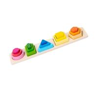 Gogogmee Wooden Geometric Sorting Tower Educational Puzzle for Early Learning Development Building Blocks for Logical Thinking and Interaction Birthday and Christmas