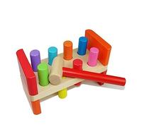 Gogogmee Wooden Hammer Pounding Bench Educational Toy for Toddlers Preschool Learning Game with Colorful Pegs for Hand-eye Coordination and Fine Motor Skills Development