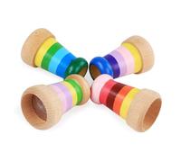 Gogogmee Wooden Kaleidoscope for Educational Developmental with Large Lens Beech Wood Construction Stimulates Imagination and Logical Thinking Gift for Aged