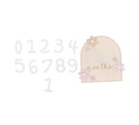 Gogogmee Wooden Monthly Milestone Marker Double-Sided Newborn Announcement Cards with Daisy Flower Accent for Growth Tracking and Memory Keepsake