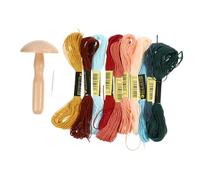 Gogogmee Wooden Mushroom Patching Tool Darning Kit with Thread Lightweight Ergonomic Grip for Sewing Mending Socks Clothes Crafting Crochet Hand Stitching