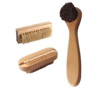 Gogogmee Wooden Nail Cleaning Brush Set with Nylon and Pig Bristles 3pcs Compact and Lightweight Hand Scrubbing Brushes Effective Dirt Removal and Well-groomed for Fingertips and Feet
