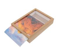 Gogogmee Wooden Photo Frame Cash Box with Hollow Storage Compartment, Tabletop Secret Diversion Safe for Money and Jewelry, Home Bedroom Desktop Photo Holder in Natural Wood Color
