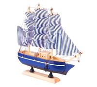 Gogogmee Wooden Sailboat Model with Cloth Sails Stable Sailing Ship Vessel for Home Office Bar Decor Creative Nautical Ornament Gift for Living and Desk Display