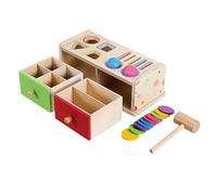 Gogogmee Wooden Shape Sorter Color Matching Educational Blocks for Boys Enhances Cognitive Development Fine Motor Skills Shape Recognition Montessori Early Learning Activity