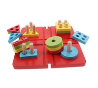 Gogogmee Wooden Shape Sorter for Geometry Building Blocks with Color Recognition Fine Motor Skill Educational for Preschool Montessori Learning Game for Home and Kindergarten