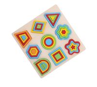 Gogogmee Wooden Shape Sorter Puzzle Educational Montessori for Preschool Boys Colorful Geometric Matching Board Enhancing Spatial Awareness and Hand-eye Coordination Safe Natural Material
