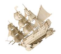 Gogogmee Wooden Ship Model Kit for Adults Vintage Sailing Vessel Puzzle with Nautical Design DIY Craft for Beginners and Experts Unique Ocean-themed Home Decor Historical Watercraft