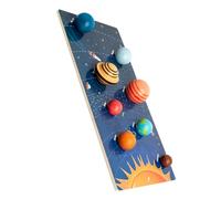 Gogogmee Wooden Solar System Puzzle Educational Space Toy for Kids 3-5, Montessori Planet Matching Playset 8 Planet Pieces, Early Learning Cognitive Board for Preschool