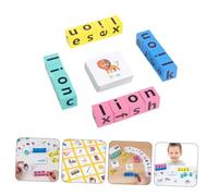 Gogogmee Wooden Spelling Game with Alphabet Letter Matching Puzzle and Word Cards Educational Montessori for Preschool Boys and Safe Smooth Material Brain Development and Coordination