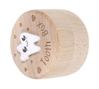 Gogogmee Wooden Tooth Box with Intricate Carved Design Large Capacity Keepsake Storage for Boys and Wood Material Fairy Gift for Preserving Precious Memories