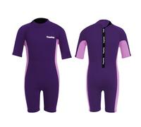 Gogokids Kids Shorty Wetsuit 2.5mm Neoprene Short Sleeve Swimsuit for Boys Girls - Children's Spring Suit for Swimming Surfing Beach Pool - Ages 2-10 Years