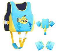 Gogokids Kids Swim Vest with Removable Armbands & 8 Buoyancy Pads, Adjustable Flotation Aid for Children 2-6 Years (15-30kg), Non-Inflatable Toddler Arm Floats for Pool & Swimming Lessons