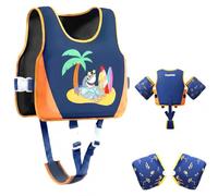 Gogokids Kids Swim Vest with Removable Armbands & 8 Buoyancy Pads, Adjustable Flotation Aid for Children 2-6 Years (15-30kg), Non-Inflatable Toddler Arm Floats for Pool & Swimming Lessons
