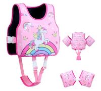 Gogokids Kids Swim Vest with Removable Armbands & 8 Buoyancy Pads, Adjustable Flotation Aid for Children 2-6 Years (15-30kg), Non-Inflatable Toddler Arm Floats for Pool & Swimming Lessons