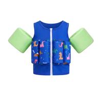 Gogokids Kids Swim Vest with Removable Buoyancy Pads & Armbands, Zip-Up Toddler Float Swimsuit Adjustable Flotation Aid for Child 1-6 Years, Non-Inflatable Float Jacket for Pool, Beach & Swimming