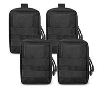 Gogoku Pack of 4 Molle Pouch Tactical Molle Pouch Compact Utility EDC Waist Pack Black