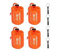 GOGOOD 4 Pack Emergency Bag Survival Bivvy Sack with Whistles, Lightweight Portable Emergency Supplies for Outdoor Camping Hiking Keep Warm After Earthquakes, Hurricanes Disasters