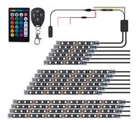 GOGOONE 16PCs Motorcycle LED Underglow Light Strips Kit Turn Signal Brake with APP/IR/RF, Sync Music Multicolor RGB Neon Atmosphere Lighting Waterproof 12V for Harley Honda Kawasaki Suzuki