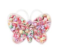 GOGOONLY 100pcs Charms Kawaii Cute Set Resin Candy Charms Mixed Assorted Sweets Flatback Beads Making Supplies for Cell Phone Decorations, DIY Craft Making and Ornament Scrapbooking With Case (Pastels