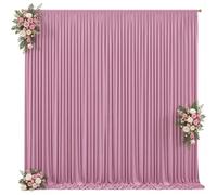 gogoparti 10x10ft Dusty Pink Backdrop Curtain for Wedding Parties Wrinkle Free Fabric Dusty Pink Drapes Backdrop Decoration for Baby Shower Birthday Photography Decoration 2 Panels, 5ft x 10ft