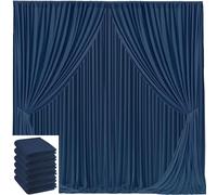 gogoparti 30x10ft Navy Blue Backdrop Curtain for Wedding Parties Wrinkle Free Fabric Navy Blue Drapes Backdrop Decoration for Baby Shower Birthday Photography Decoration 6 Panels, 5ft x 10ft