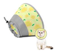 GoGoPaw Cat Cone, Adjustable Cat Cone Collar Soft to Stop Licking, Foldable Cute Cat Cone Alternative, Water Resistant Neck Cone for Cats, Lightweight Cat Recovery E Collar for Cat Kitten（Yellow, S