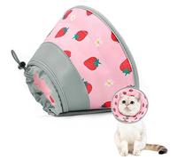 GoGoPaw Cat Cone, Adjustable Cat Cone Collar Soft to Stop Licking, Foldable Cute Cat Cone Alternative, Water Resistant Neck Cone for Cats, Lightweight Cat Recovery E Collar for Cat Kitten(Pink,L-1