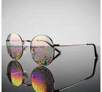 GogoRavers™ Ultimate Diffraction Metal Windsor Glasses - Retro Prism Shades, Psytrance, EDM Festivals, Laser Light Shows, Psychedelic Vision, Trippy Kaleidoscope Lenses & Mind-Bending Party Eyewear