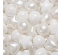 GOGOSO Ball Pit Balls 100 200 500 Pcs,Plastics Balls for Baby Toddlers Kids, Stars Hearts Shape for Pool,Play Tent,Party (Pearl White, 100)